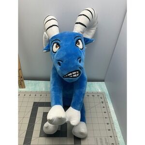 Blue Ram Plush Stuffed Animal Toy Horns Eyes‎ Teeth Cartoon Character